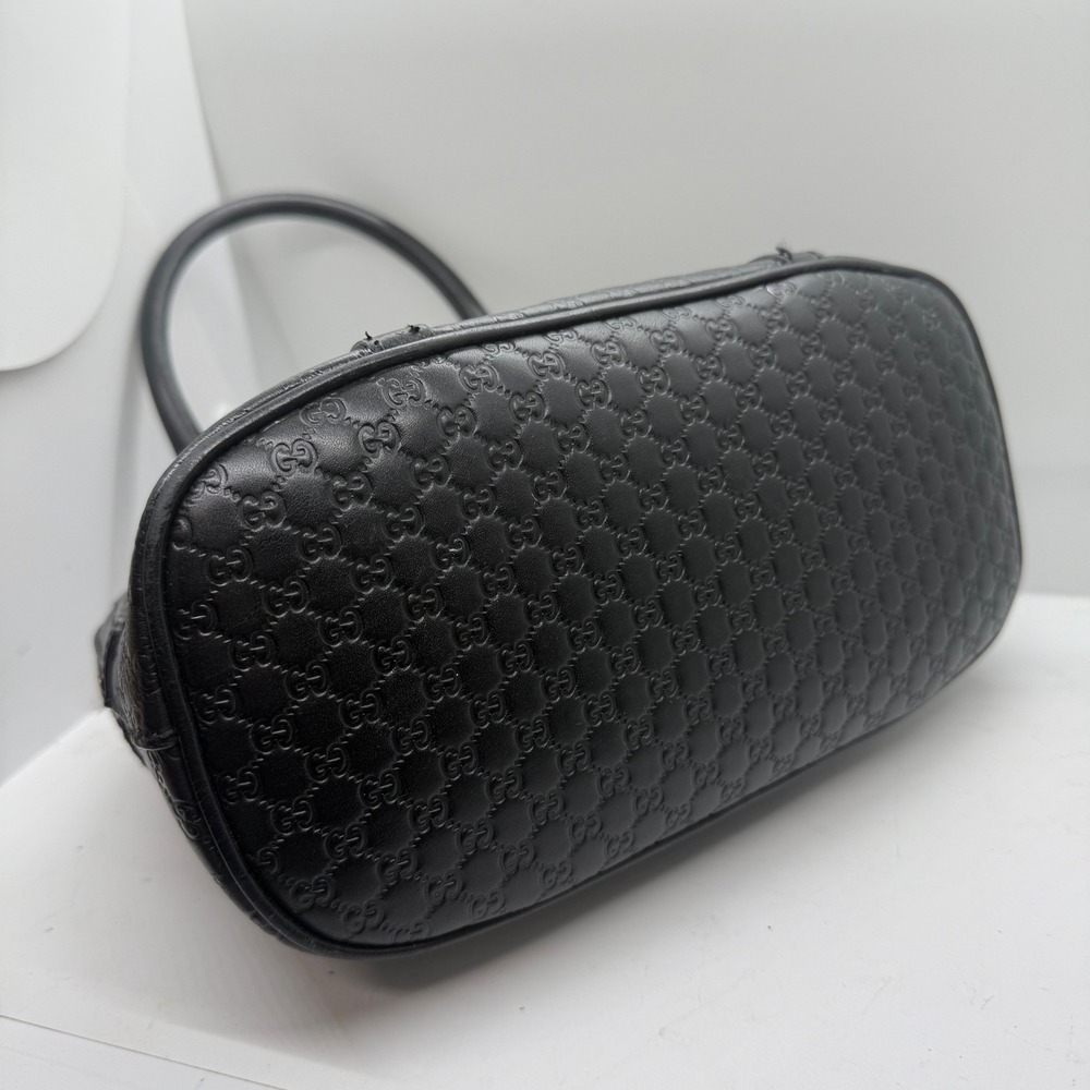 Gucci Microguccissima Mini Dome Satchel Black Leather Crossbody Bag Handbag GG - Picture 14 of 16